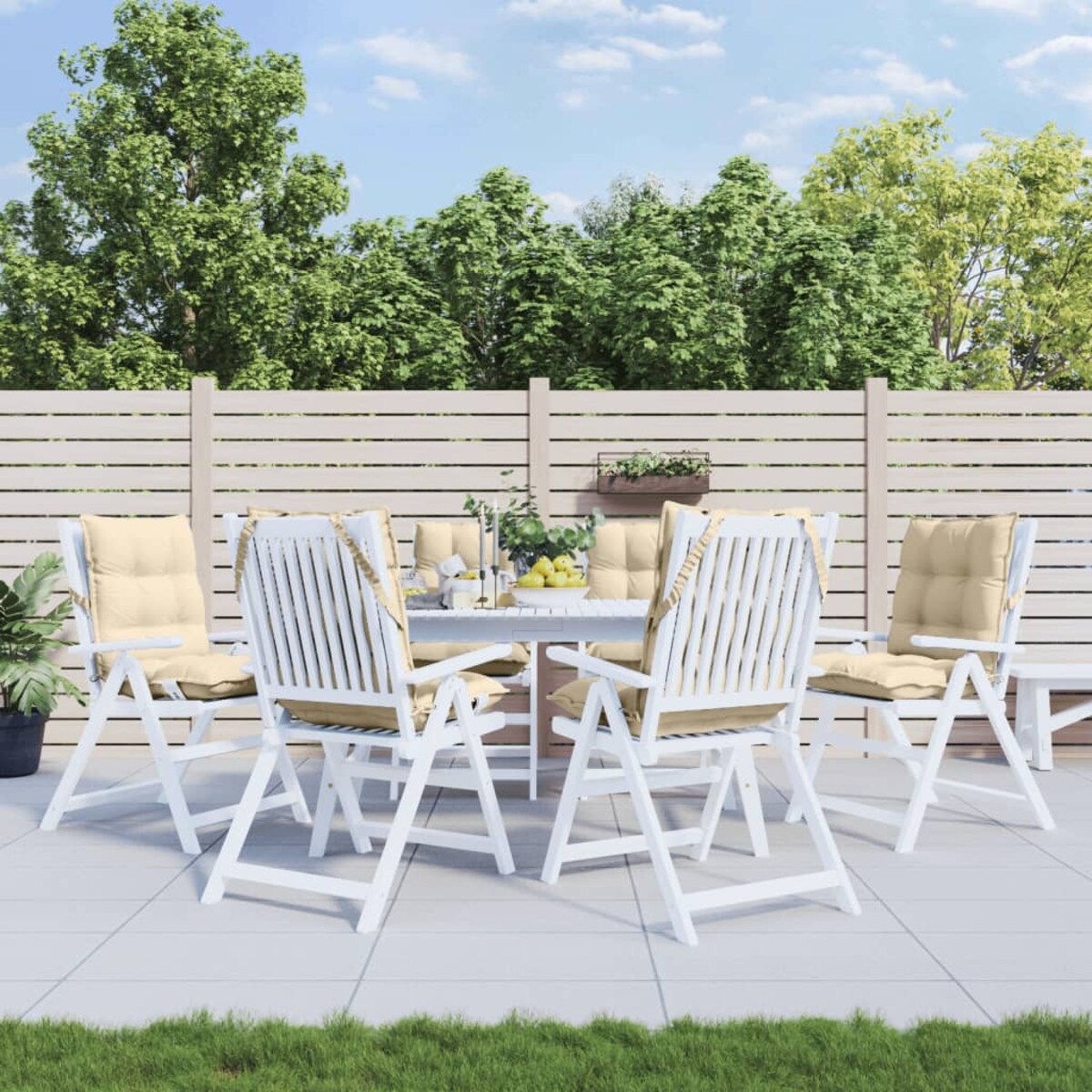 vidaXL Poduszki na krzesła z niskim oparciem, 6 szt., beżowe