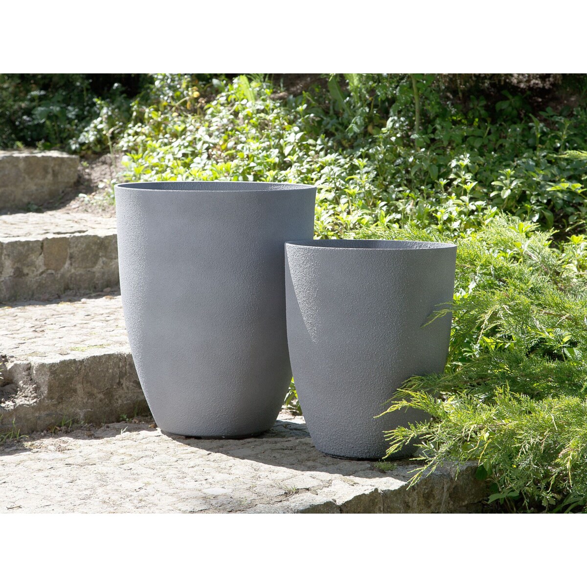 Doniczka okrągła 43 x 43 x 52 cm szara CROTON