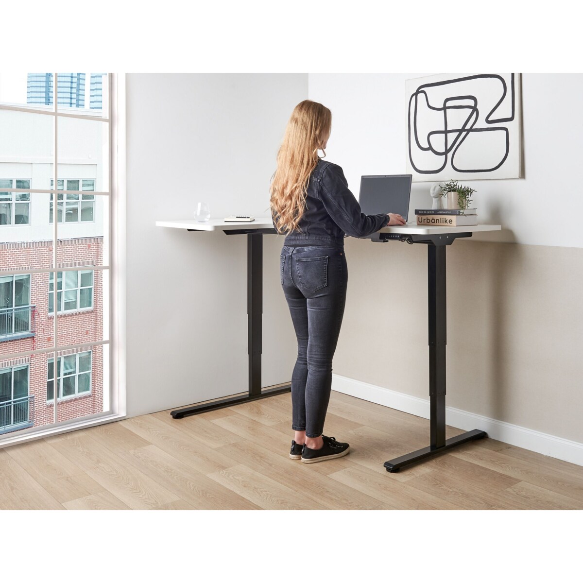 Biurko regulowane Elektryczny Lewostronny Biały DESTINES