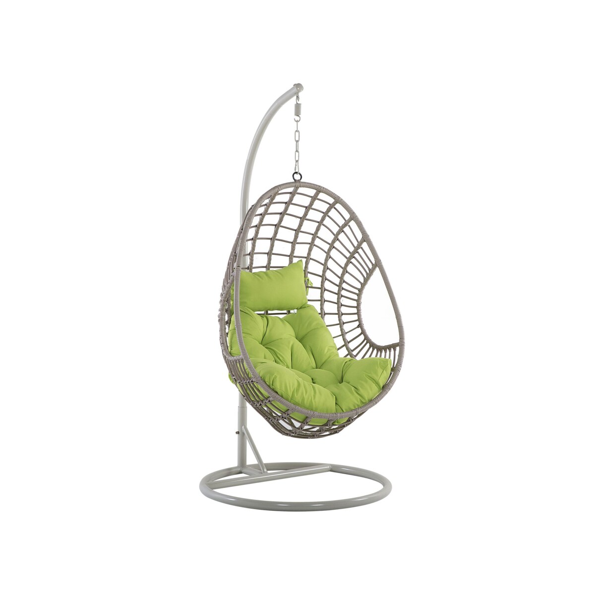 Fotel wiszący ze stojakiem z technorattanu beżowoszary ARPINO