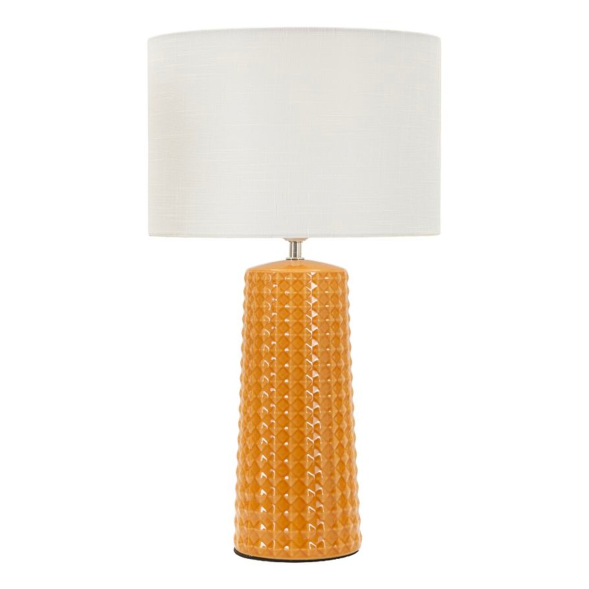 Lampa stołowa Gliss, kolor musztardowy i biały, ceramika, żelazo i tkanina, 30 x 30 x 52 cm, 1 x E27, max. 40 W, styl nowoczesny, Mauro Ferretti