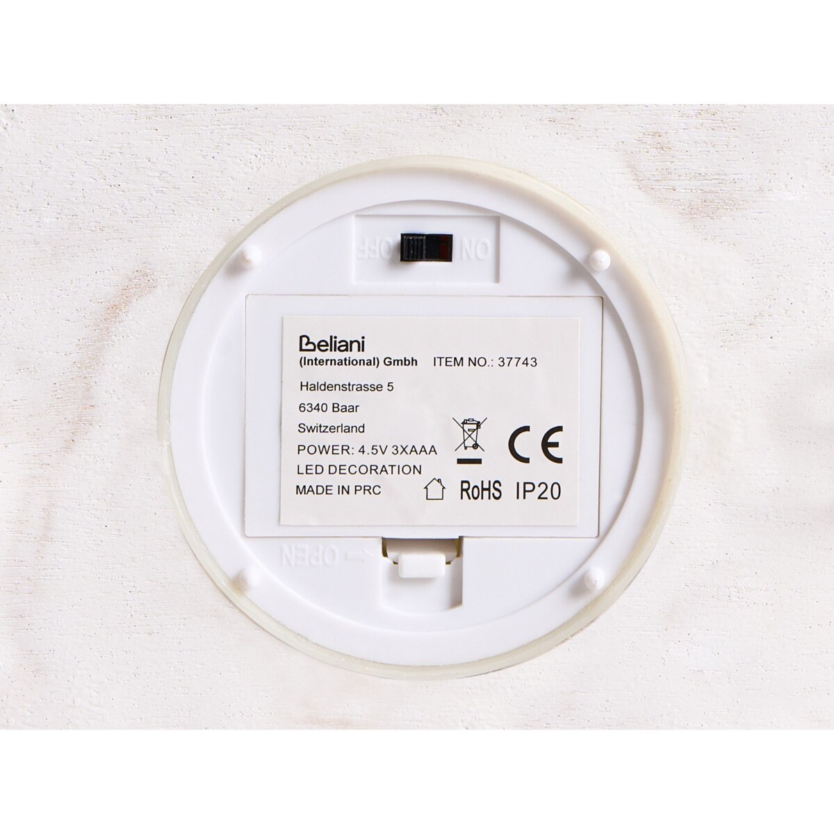 Lampion LED LED SAVIVESI Wzór świąteczny 38 cm Biały