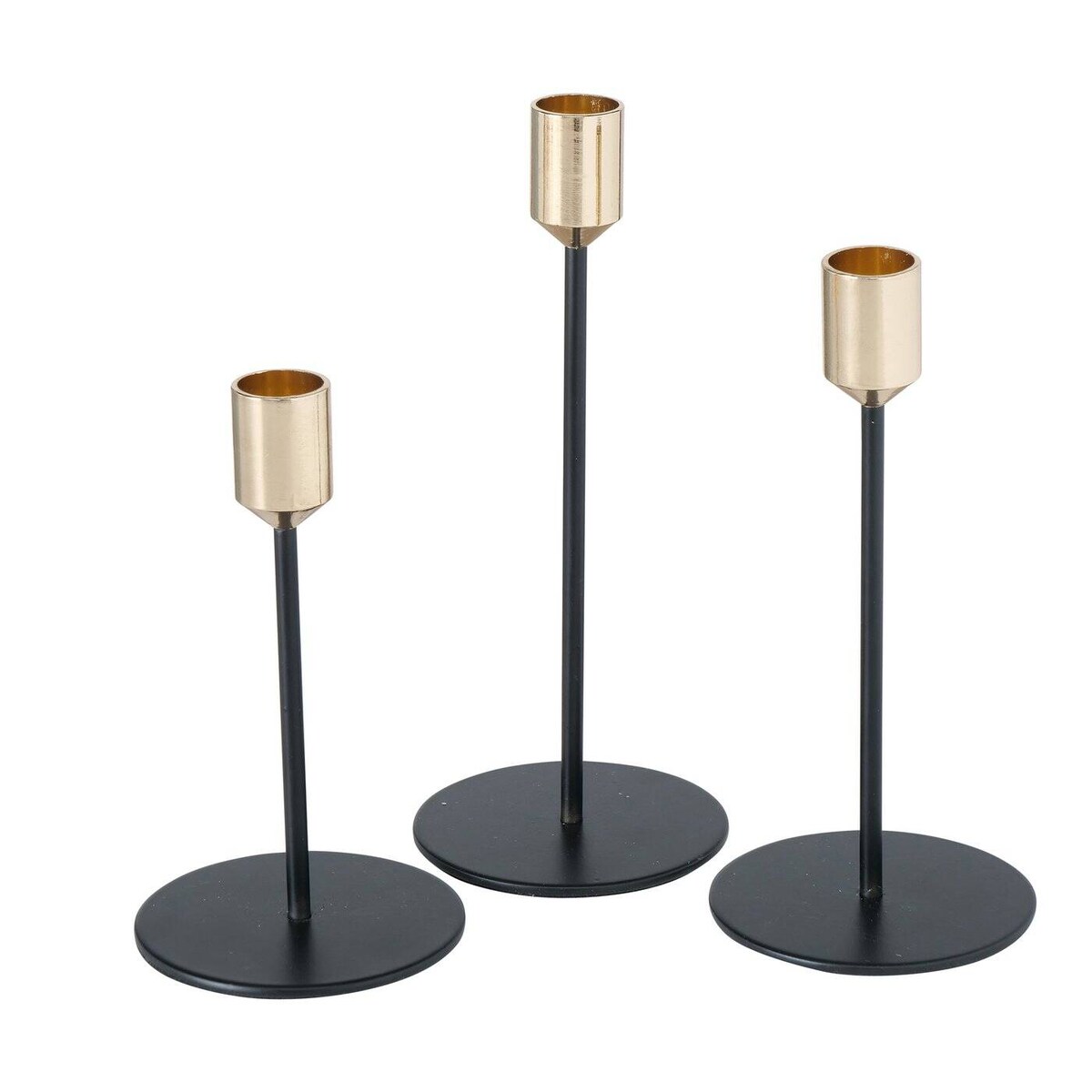 Świeczniki metalowe MARKO na jedną świecę, 3 sztuki