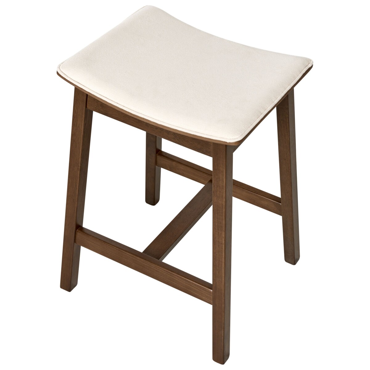 Zestaw 2 hokerów barowych DIXON Drewno Złamana biel/ ciemny brąz