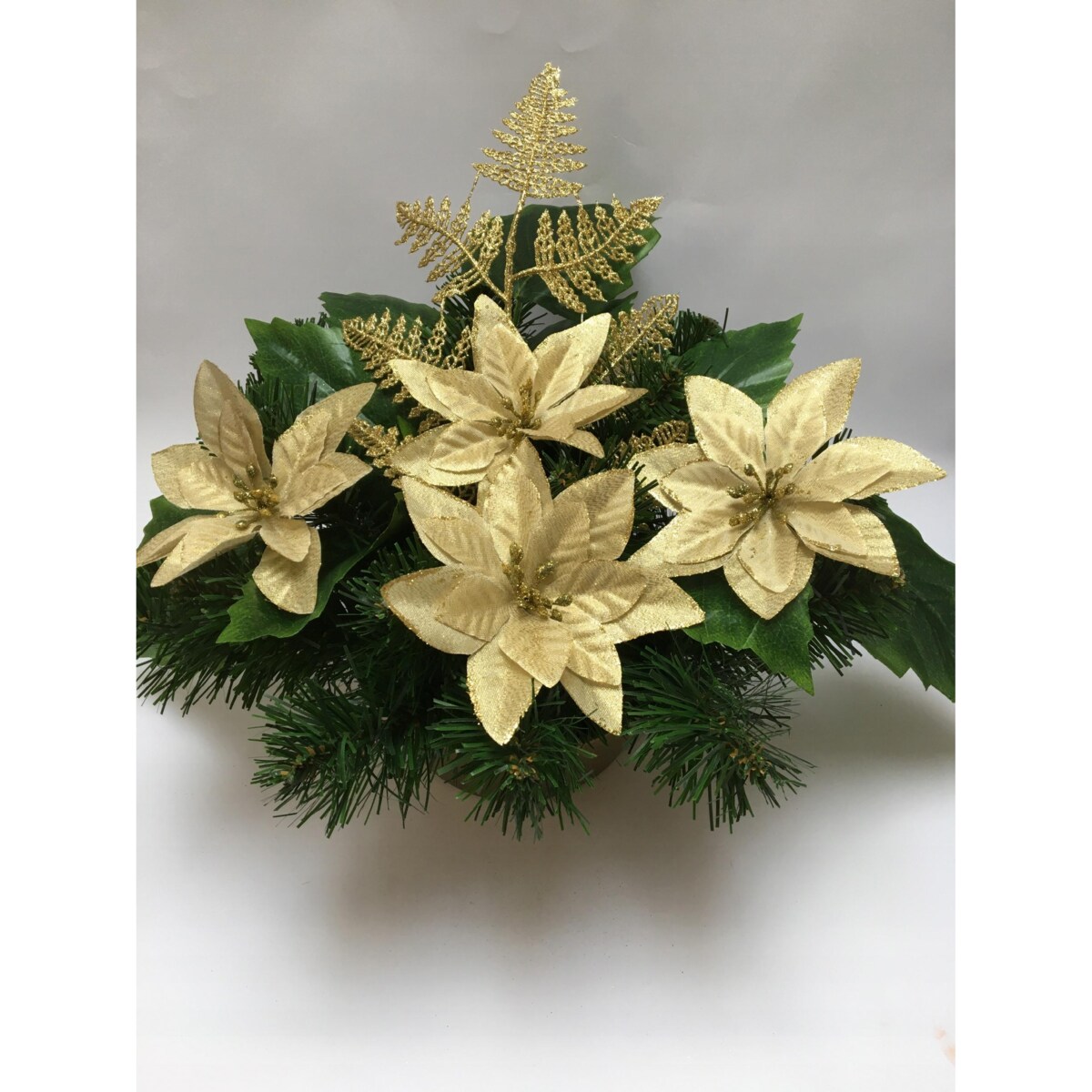 GOTOWY STROIK DONICZKA CIĘŻKA wiązanka sztuczny kwiat GWIAZDA betlejemska