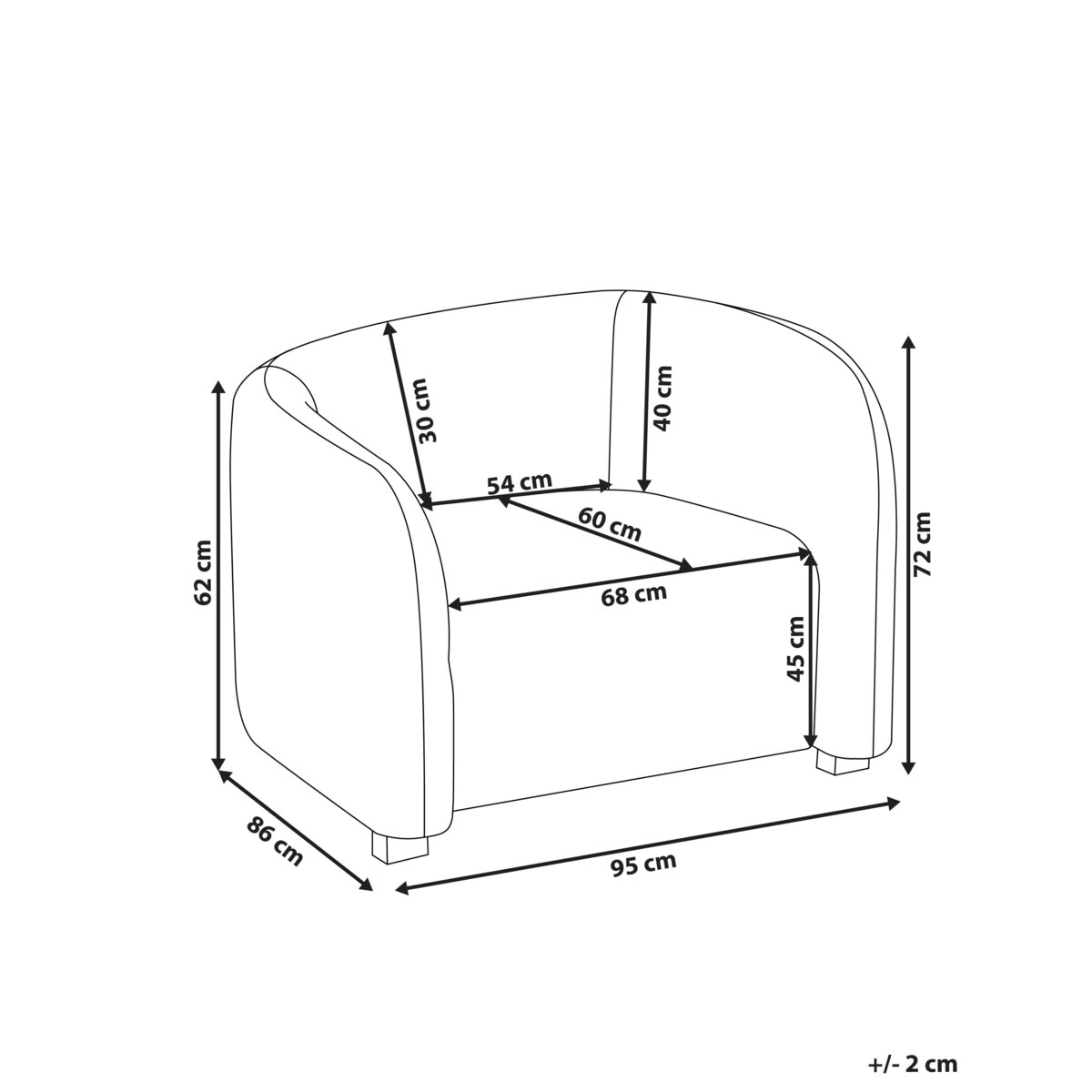 Fotel VELTADA Welur Złamana biel