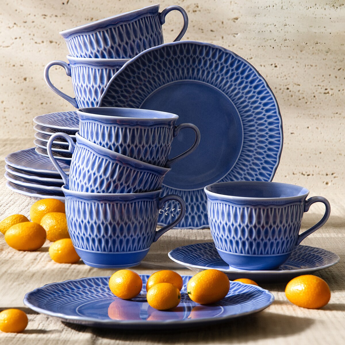 Zestaw kawowy 6 os. (18 el.) SOFIA SZAFIROWA