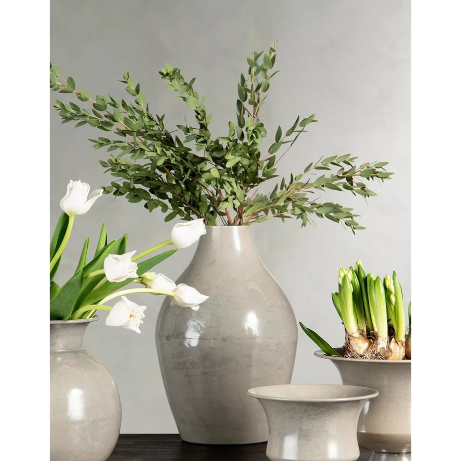 DUŻY WAZON 32cm na kwiaty tulipany metalowy skandynawski do salonu ozdoba