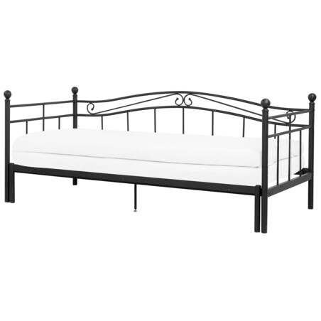 Łóżko wysuwane metalowe 90 x 200 cm czarne TULLE