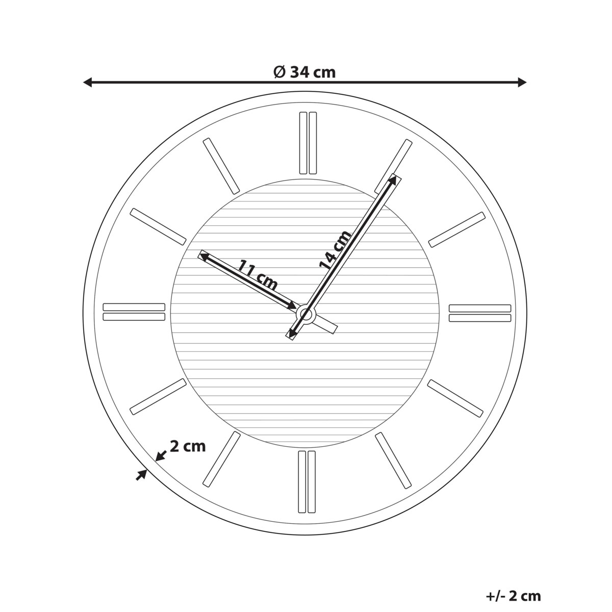 Zegar ścienny ø 34 cm szary DAROCA
