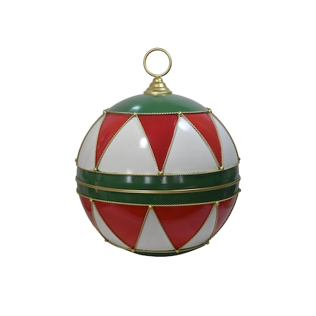 Duża dekoracja świąteczna - bombka metalowa kolorowa 60 cm