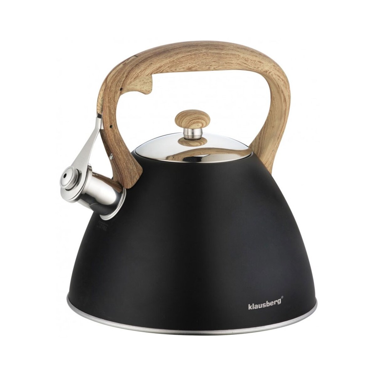 Czajnik stalowy z gwizdkiem lakierowany mat czarny 3.0L KLAUSBERG