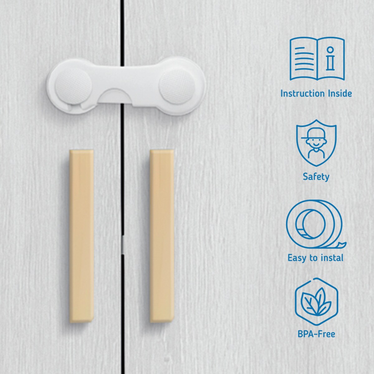 zabezpieczenia do szaf i szuflad na zatrzask, sipo, zestaw 10 sztuk