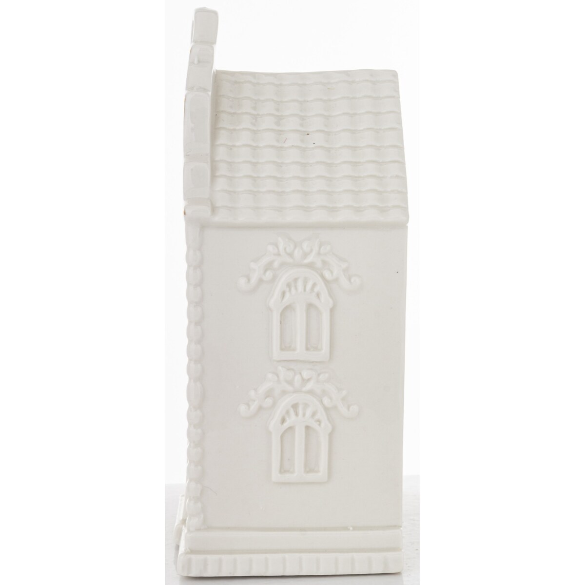 Ceramiczny biały domek LED 19x10,5 cm ADANI