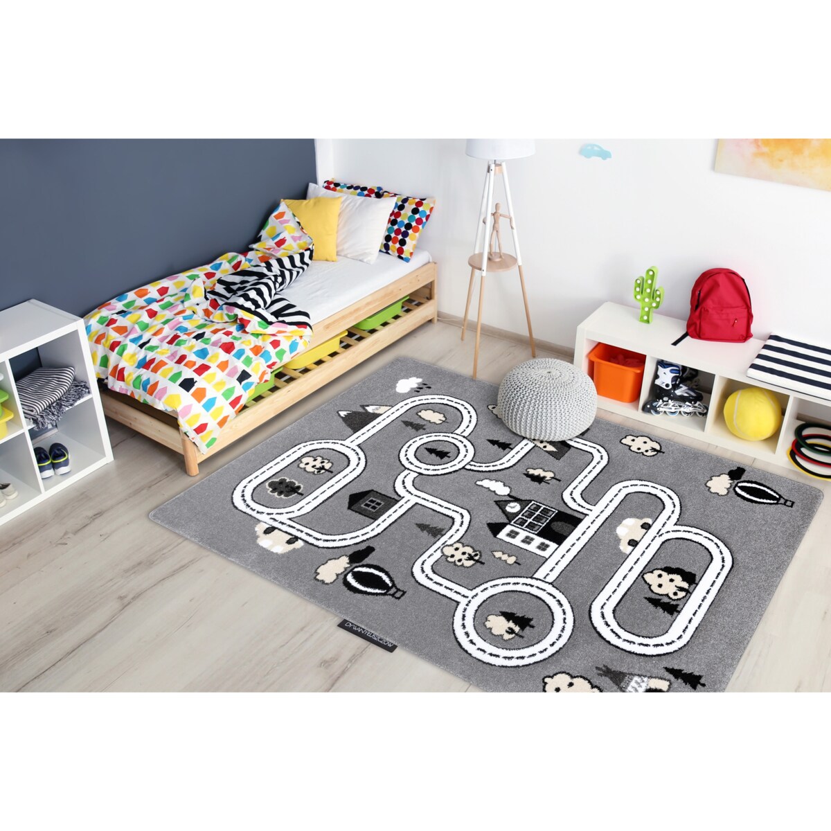 Dywan PETIT TOWN MIASTO ULICE szary 120x170 cm