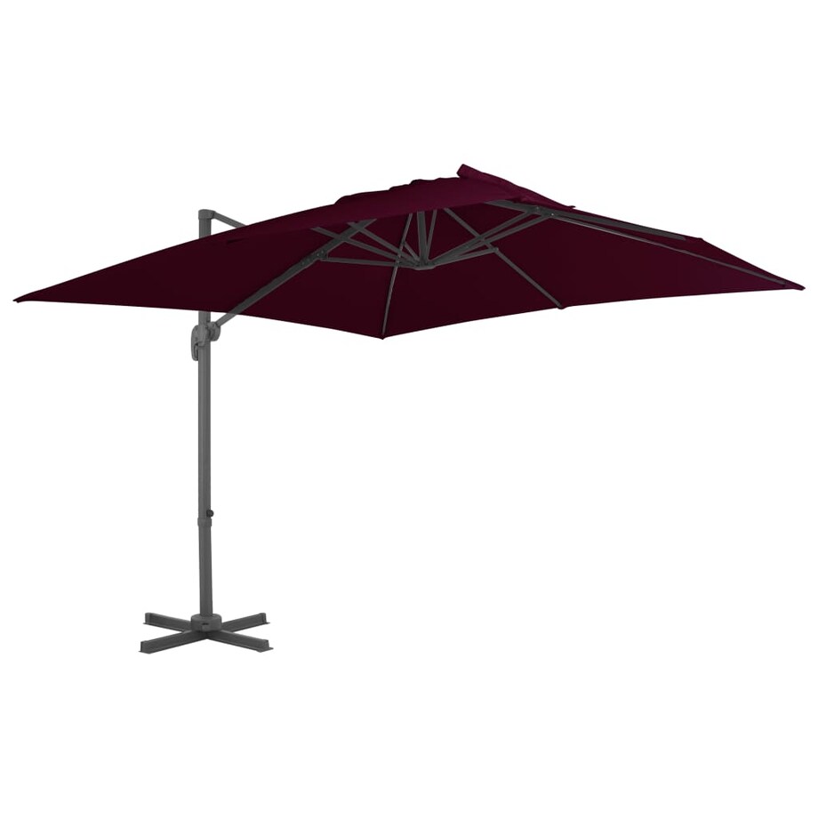 vidaXL Parasol wiszący z aluminiowym słupkiem, 300x300 cm, bordowy