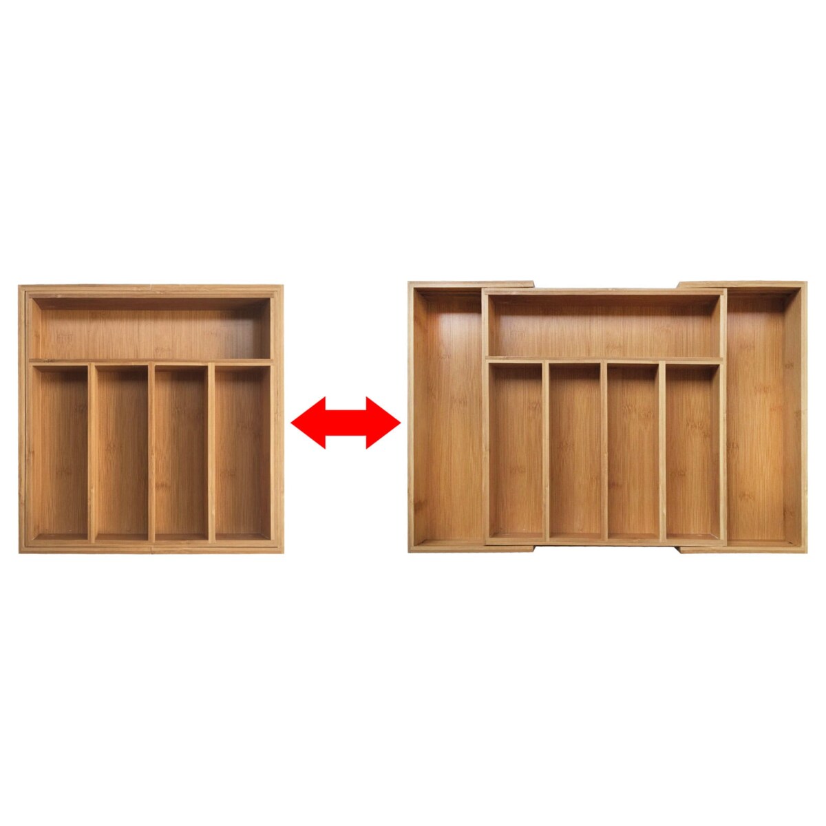 Wkład organizer do szuflady na sztućce rozsuwany 52/31x31cm brązowy KINGHOFF