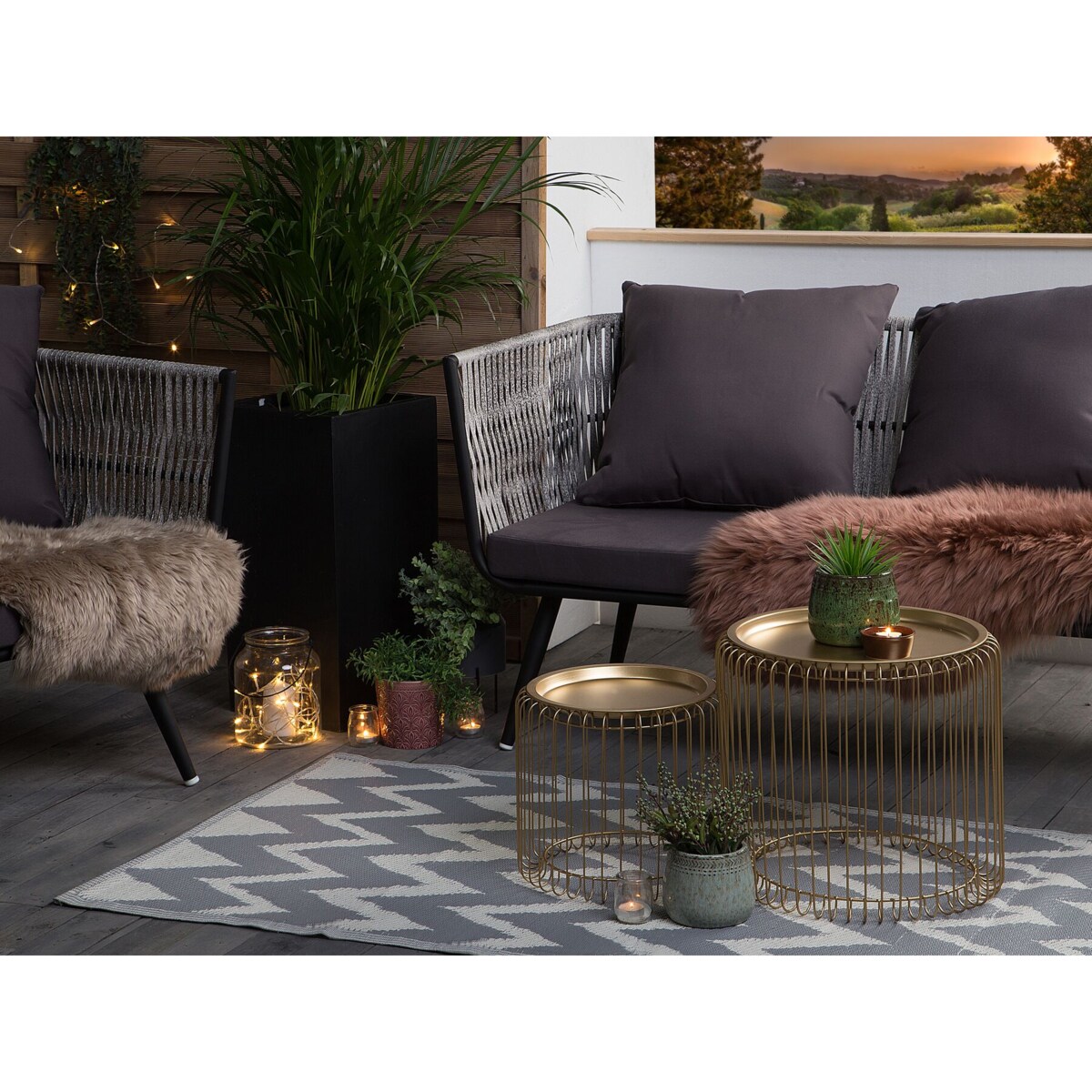 Dywan zewnętrzny 90 x 180 cm szary SIRSA