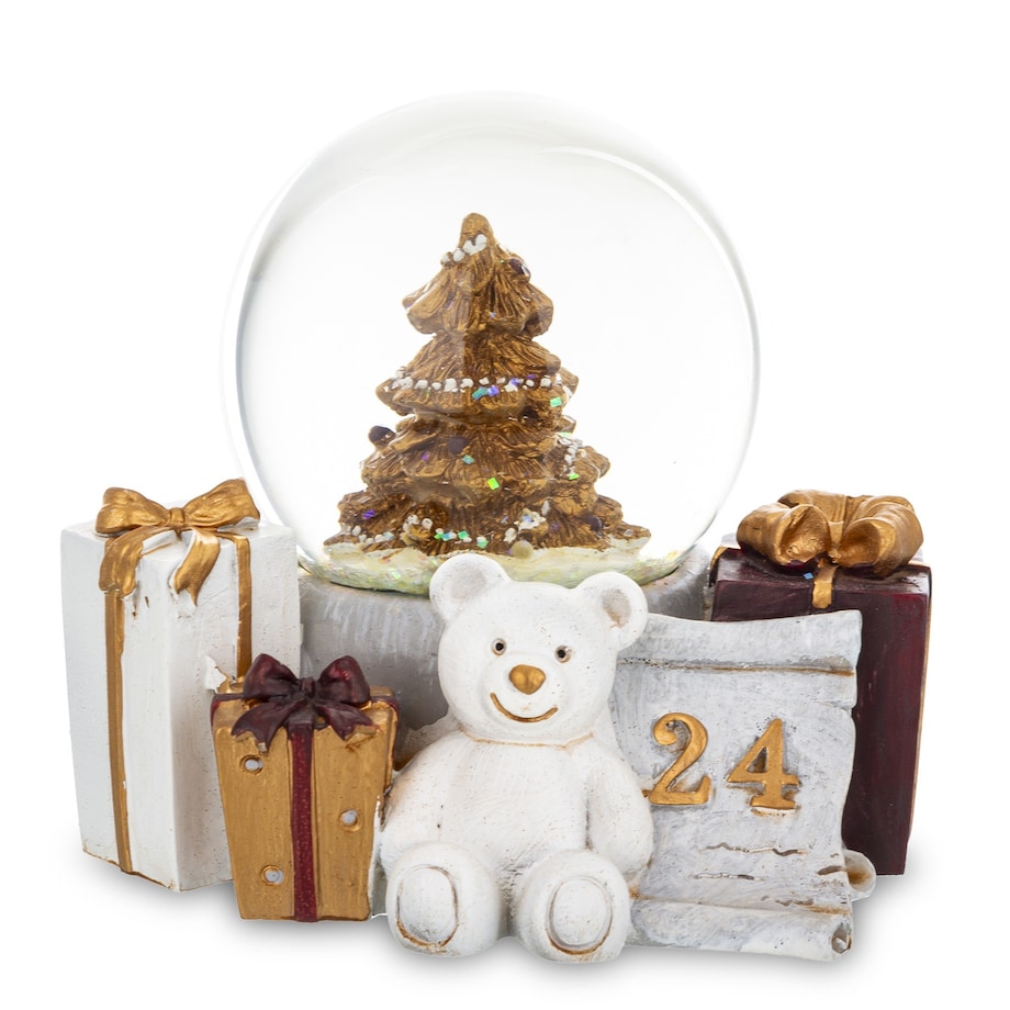 Dekoracja - szklana kula 9x10x9 cm z choinką