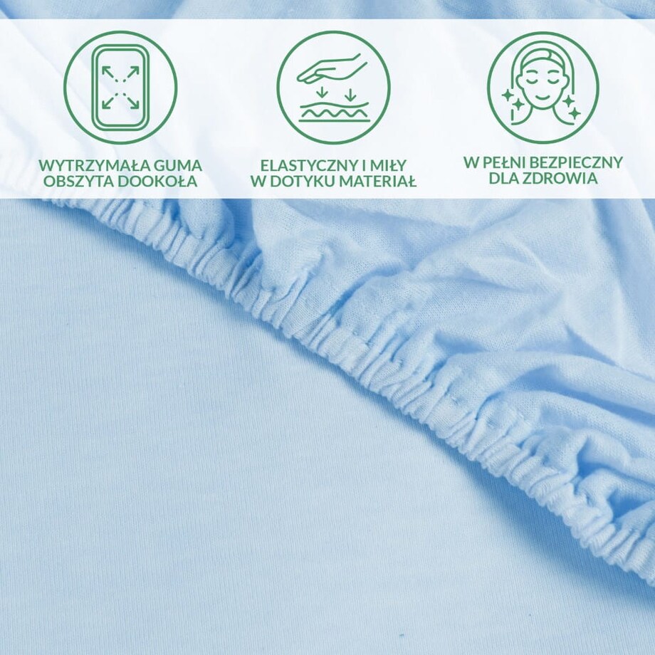 Prześcieradło ochronne wodoodporne z gumką 2w1, rozmiar 180x200 SG kolor niebieski