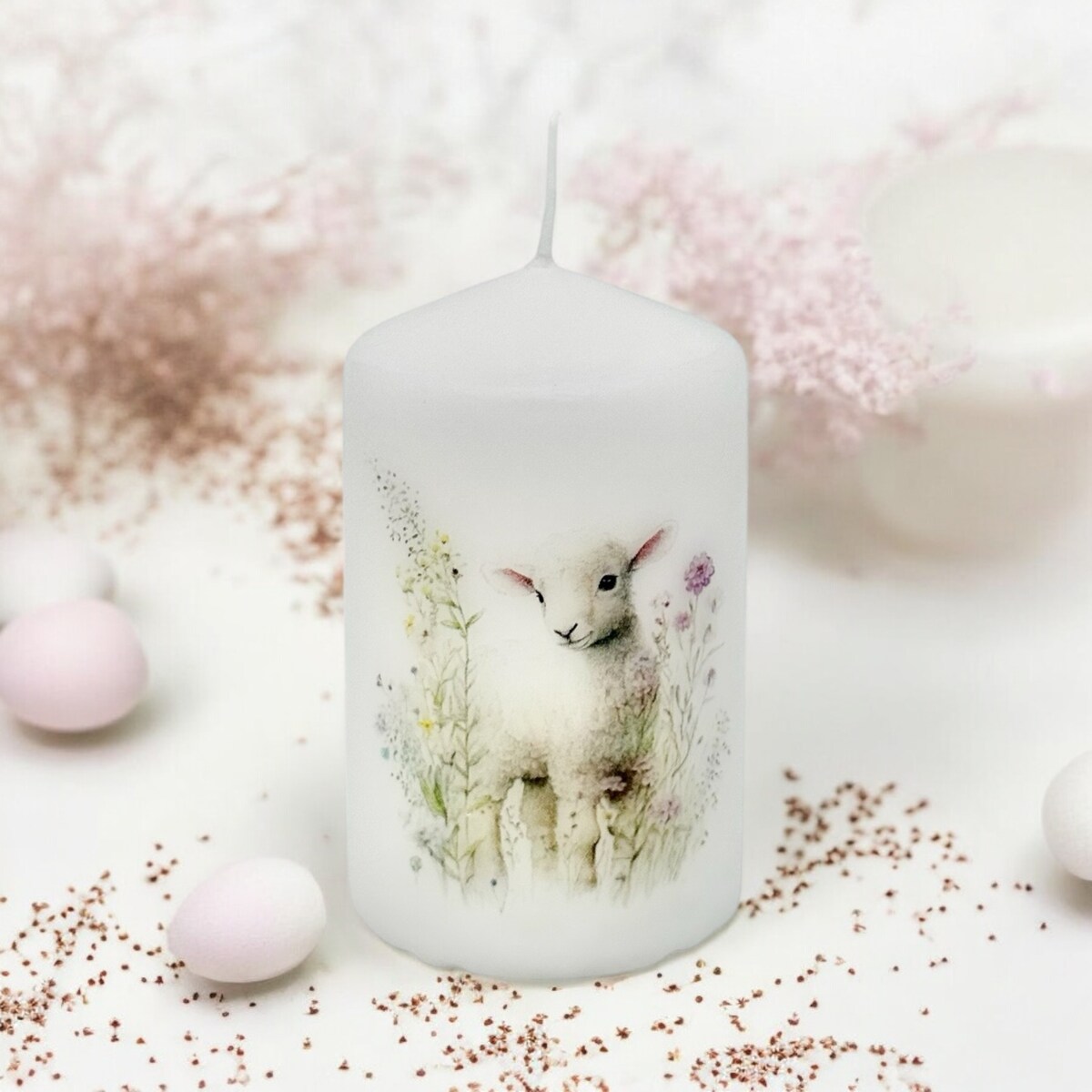 Świeca wielkanocna na prezent Baranek wielkanocny świeczka na Wielkanoc