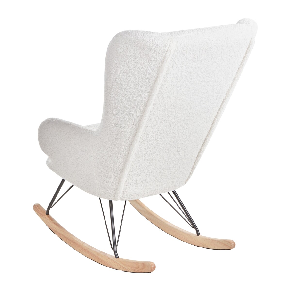 Fotel bujany LUOMA Boucle Złamana biel