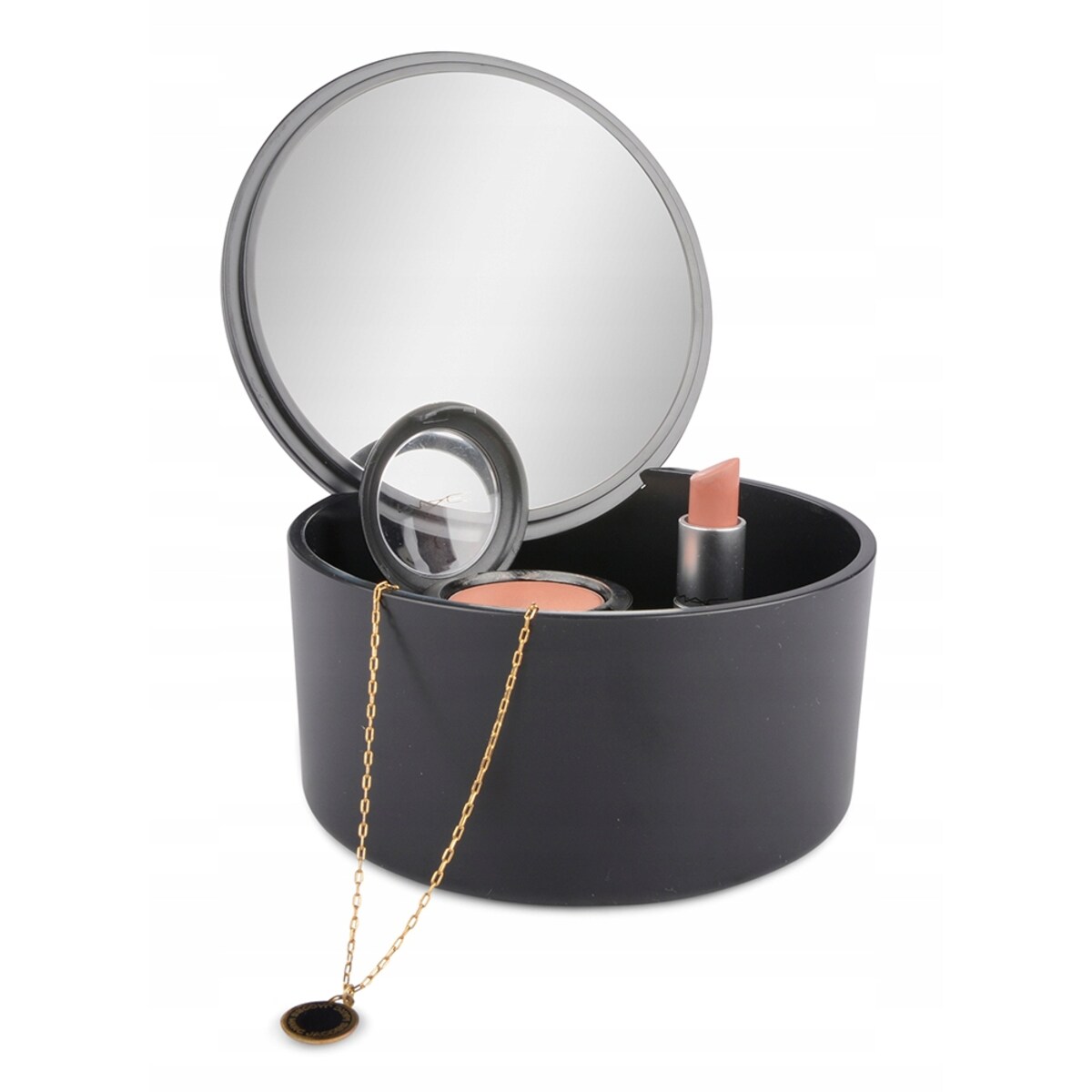 POJEMNIK KOSMETYCZNY pudełko k. czarny śr. 14cm