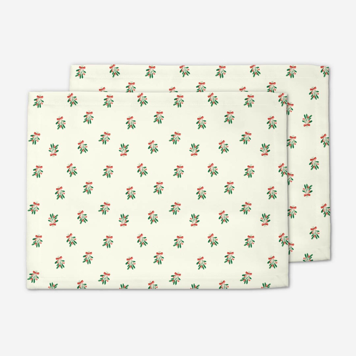 Podkładki świąteczne - Jemioła i kokardka