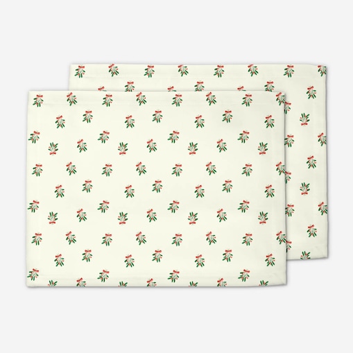 Podkładki świąteczne - Jemioła i kokardka