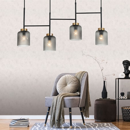 Lampa sufitowa wisząca złota czarna 4xE27 APP1266-4CP