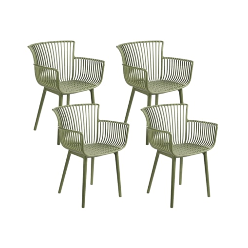 Zestaw 4 krzeseł ogrodowych PESARO Zielony
