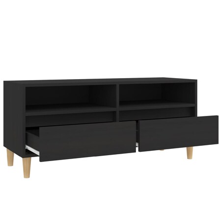 vidaXL Szafka pod TV, czarna, 100x34,5x44,5cm, materiał drewnopochodny