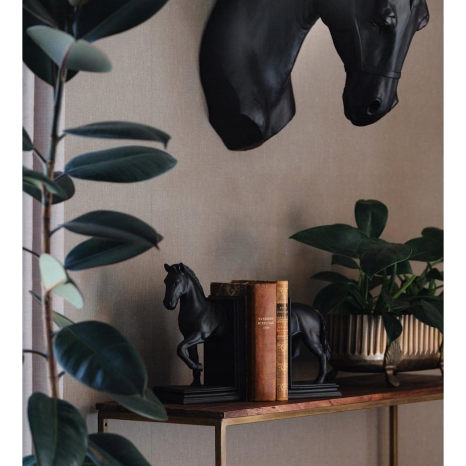 PODPÓRKA DO KSIĄŻEK KOŃ BOOKEND FIGURKA PODPÓRKI CZARNE DO SALONU DOMU