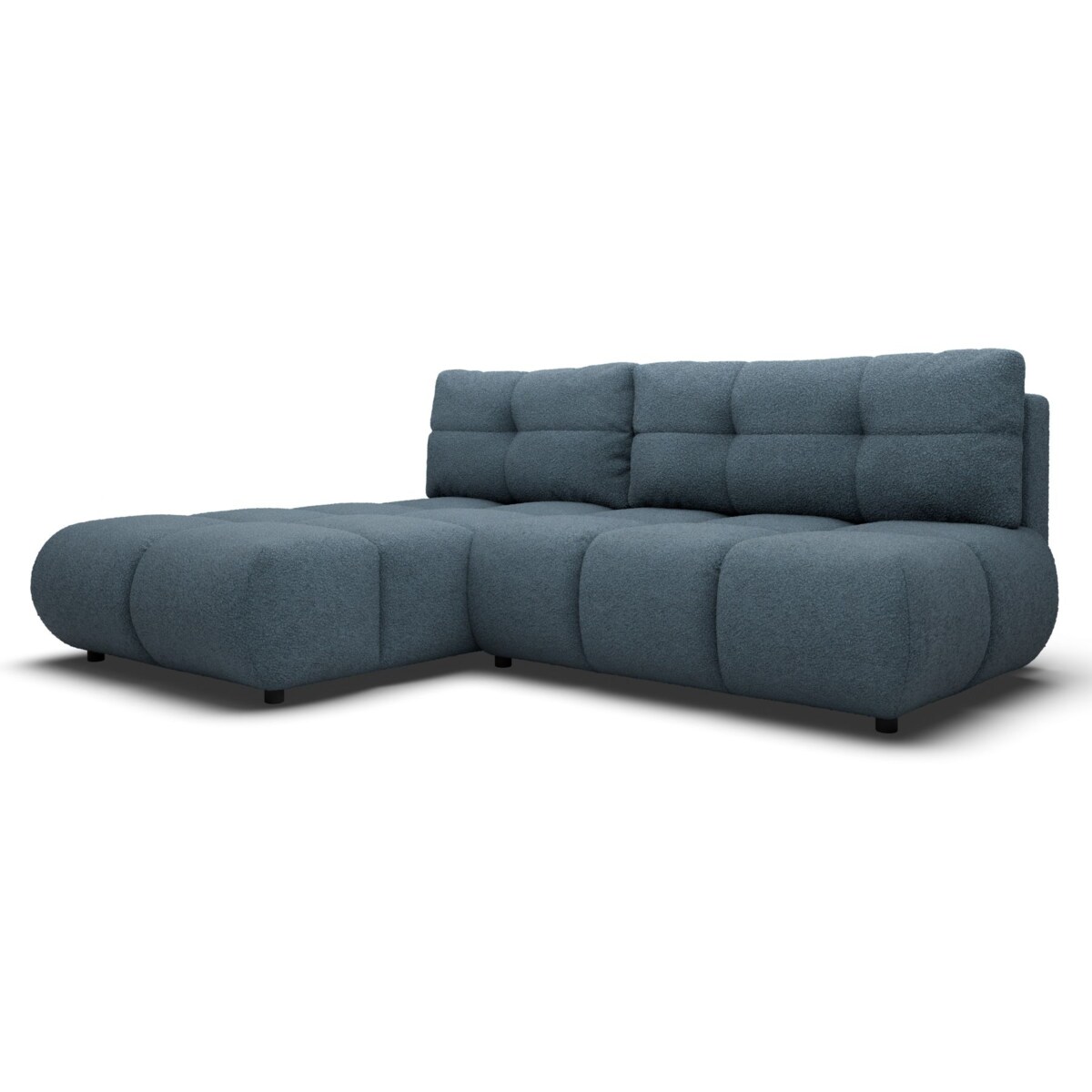 Pikowany Narożnik MILA rozkładany bez boczków lewy ciemnoniebieski