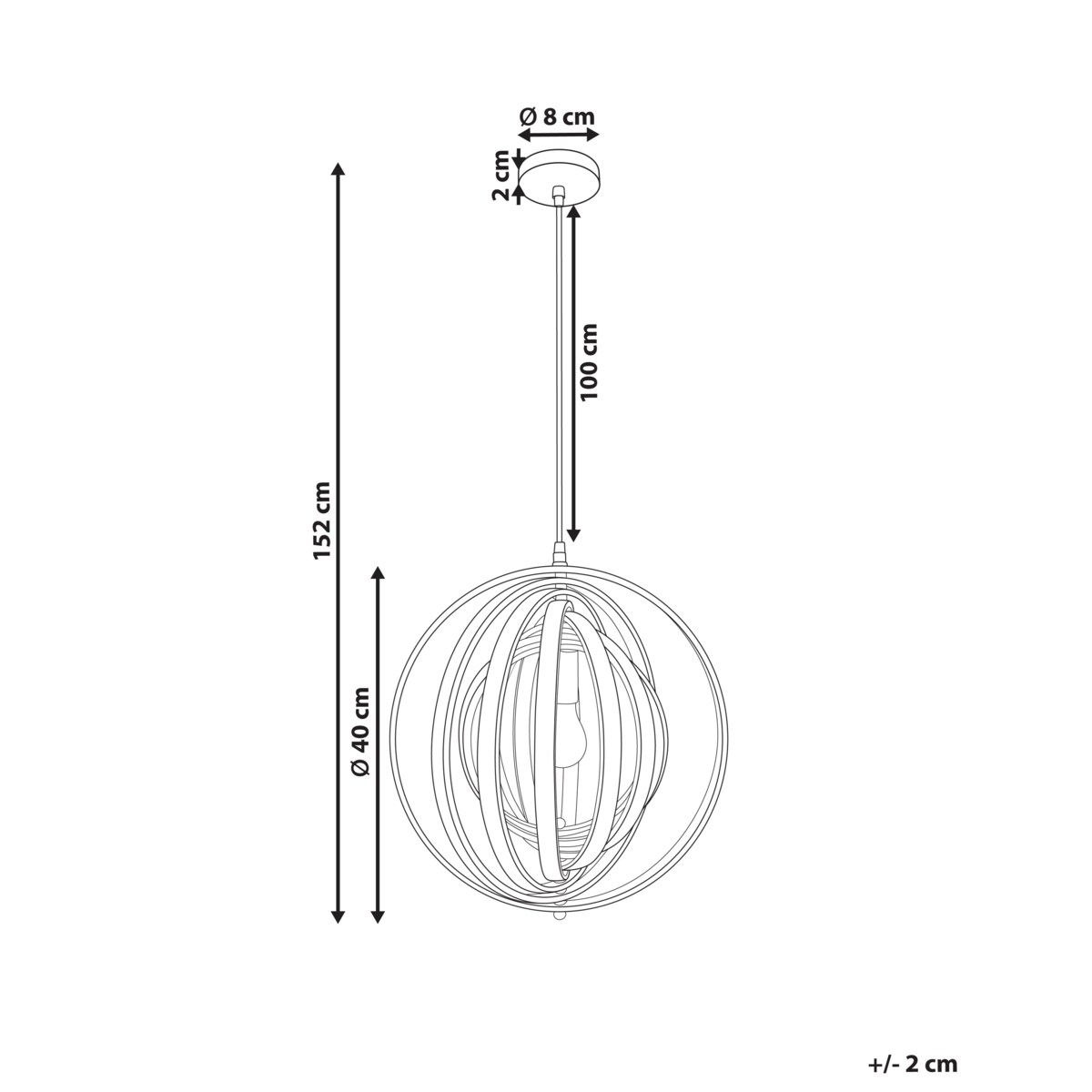Lampa wisząca MURRELL Drewno Czarny