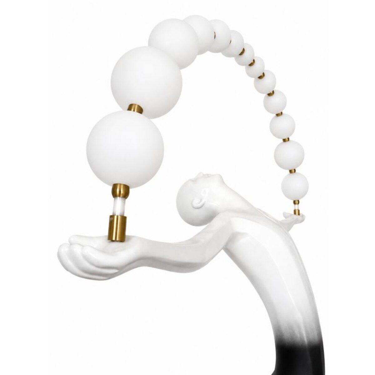 Czarna lampa podłogowa – rzeźba kobiety – designerska lampa do salonu – ELIO