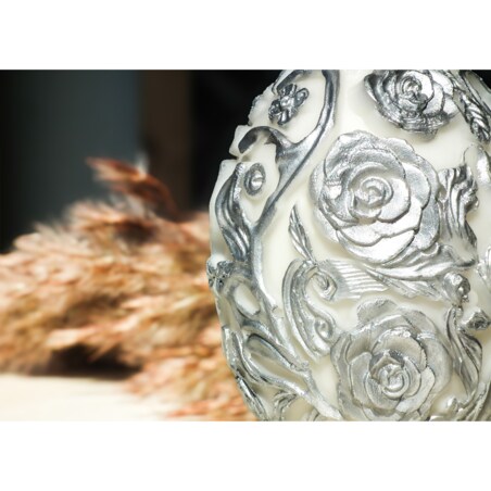 jajo srebrne kwiaty świeca sojowa