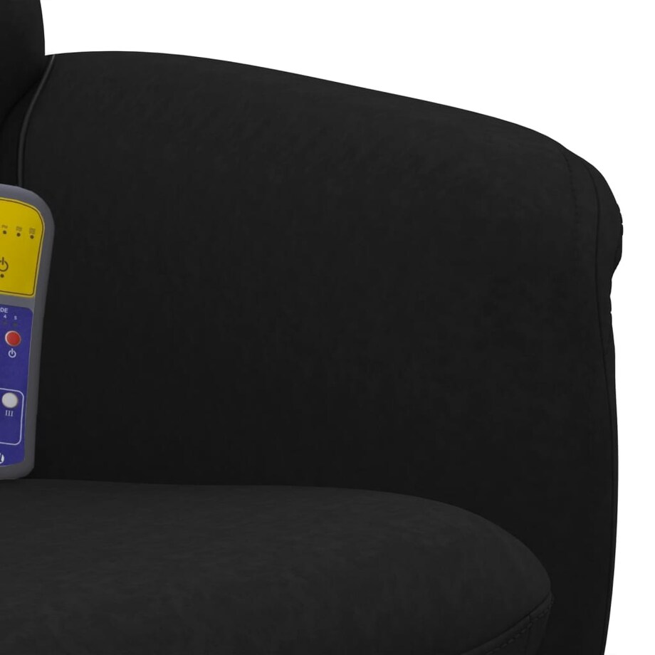 vidaXL Rozkładany fotel masujący z podnóżkiem, czarny, aksamit