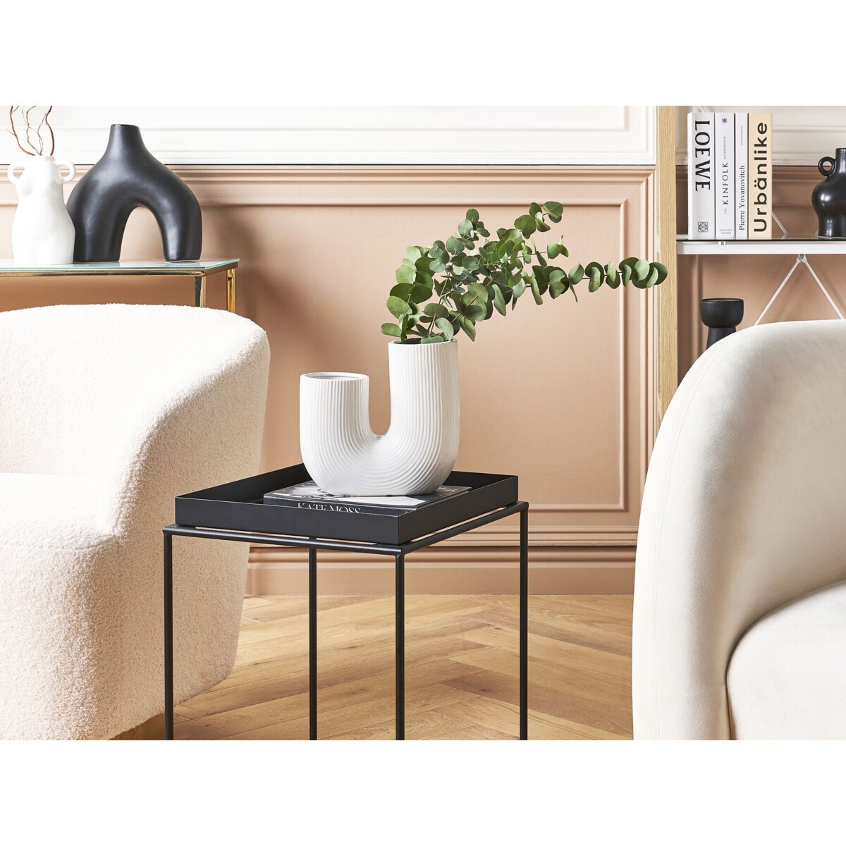 Wazon na kwiaty ceramiczny 23 cm biały MITILINI