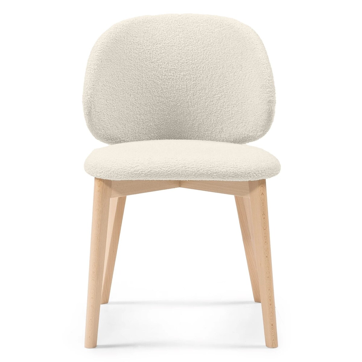 Krzesło SELMA -IV kremowe/buk/boucle 79x48x48 cm