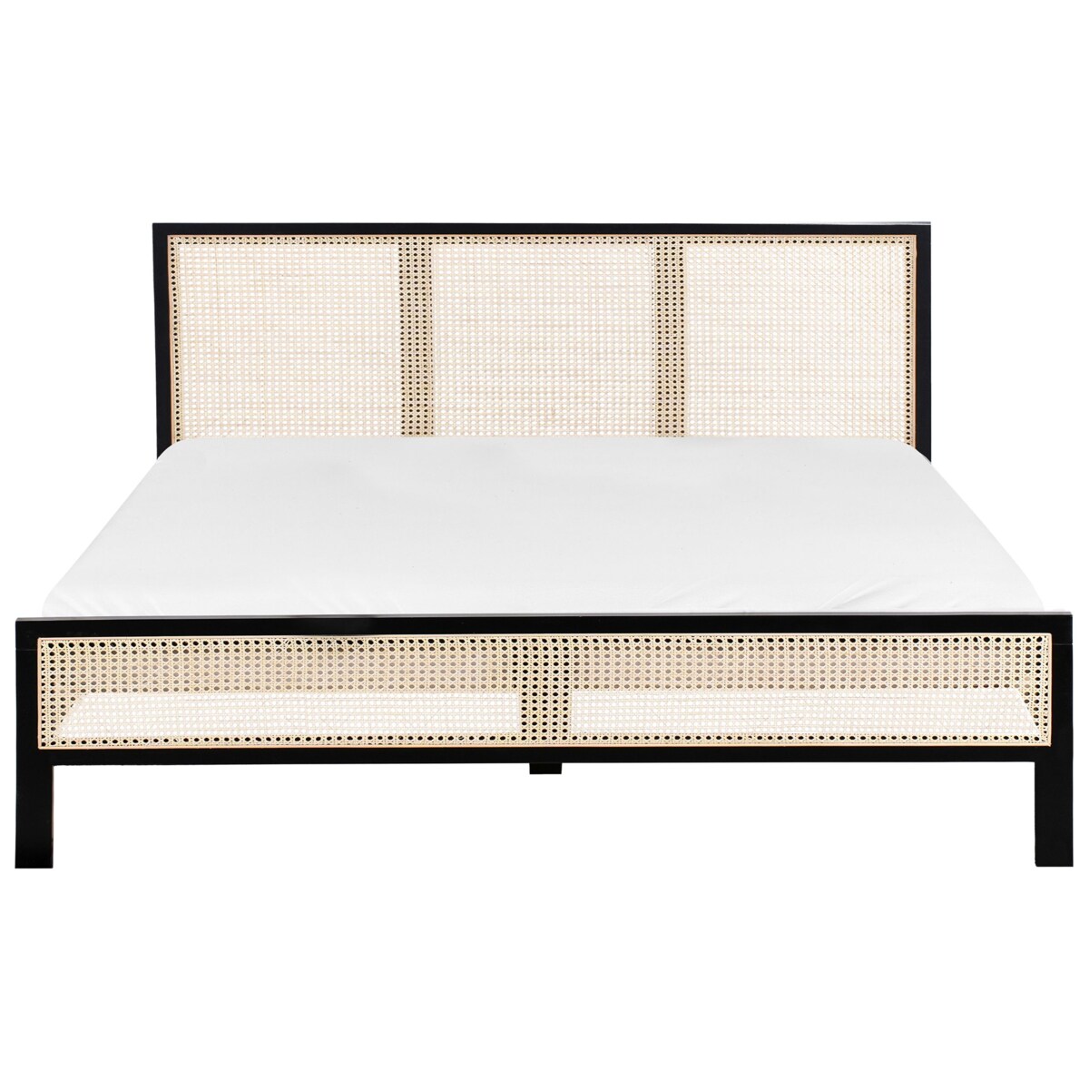 Łóżko Drewno sosnowe SALERNAS 180 x 200 cm Czarny