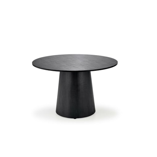 STÓŁ OKRĄGŁY Regin czarny MDF dla 4-5 osób na jednej nodze