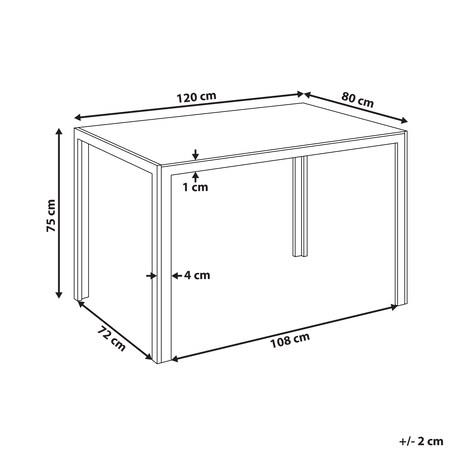 Stół do jadalni LAVOS Czarny 120 cm 80 cm Szkło hartowane