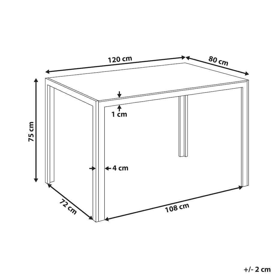 Stół do jadalni LAVOS Czarny 120 cm 80 cm Szkło hartowane