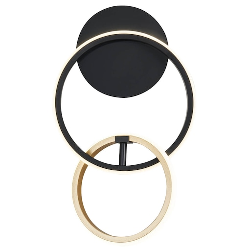 Kinkiet pierścienie Rando 20002W-GD Zumaline LED 18W barwa światła regulowana złoty czarny