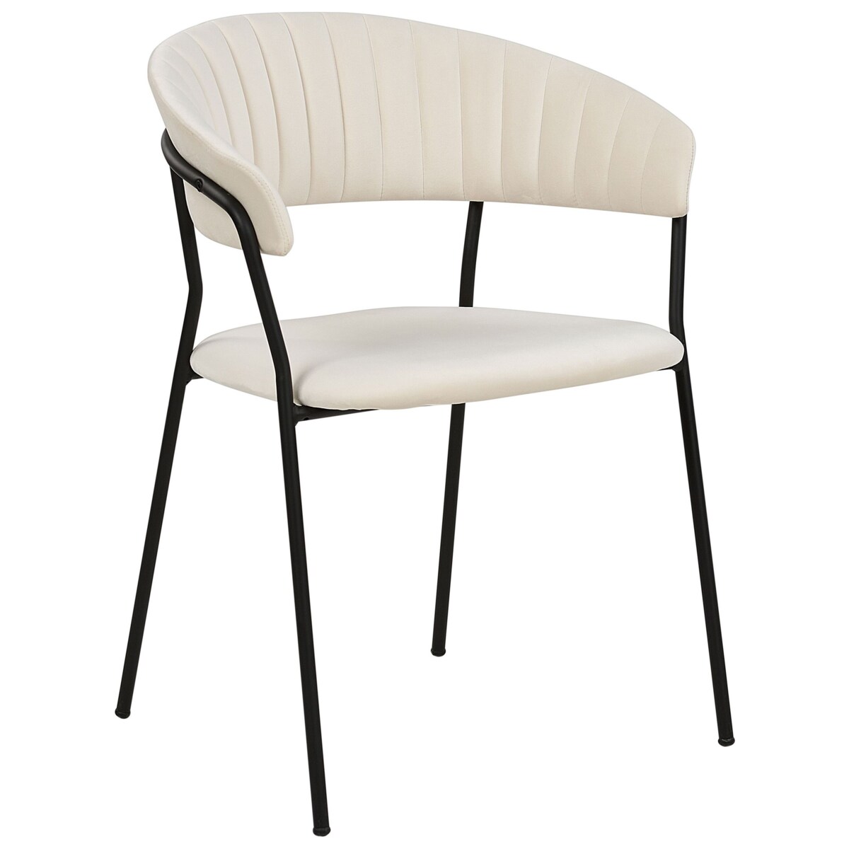 Zestaw 2 krzeseł do jadalni MARIPOSA Welur Kremowy