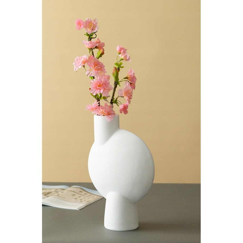 WAZON DAYA betonowy designerski BIAŁY wys. 26cm