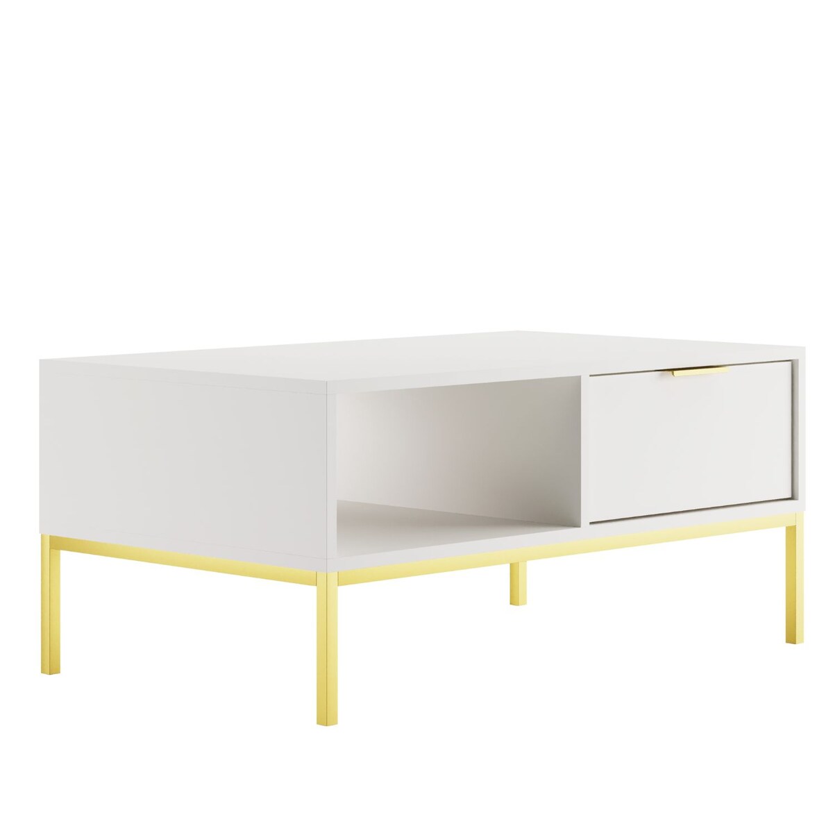 Stolik kawowy Austin 100 biały & złoty