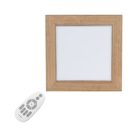 Drewniana Lampa Sufitowa BRITOP Lighting Square 1xLED 46W Dąb Olejowany FSC z Białym Szkłem, Sterowana Pilotem, 1 szt.