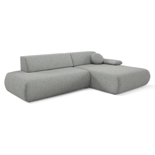 Narożnik rozkładany PENTI z pojemnikiem na pościel, prawy, szary